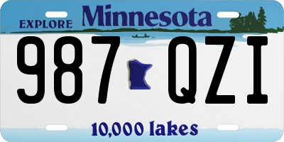 MN license plate 987QZI