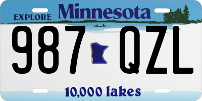 MN license plate 987QZL