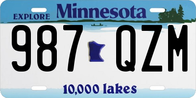 MN license plate 987QZM