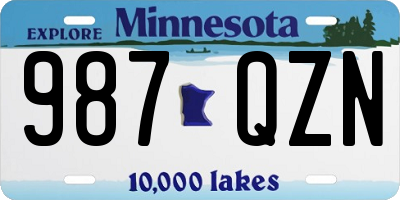 MN license plate 987QZN