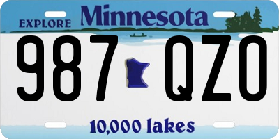 MN license plate 987QZO