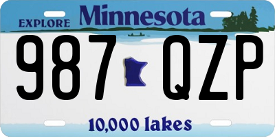 MN license plate 987QZP