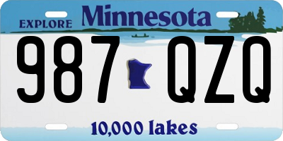 MN license plate 987QZQ