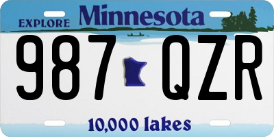 MN license plate 987QZR