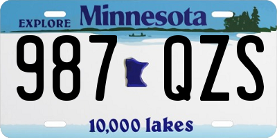 MN license plate 987QZS