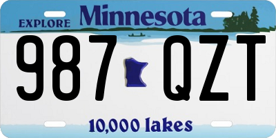 MN license plate 987QZT
