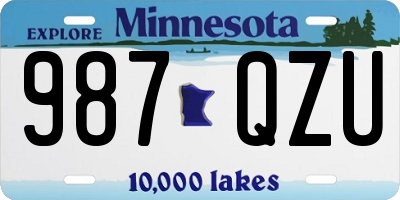MN license plate 987QZU