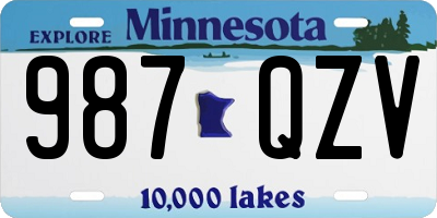 MN license plate 987QZV