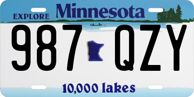 MN license plate 987QZY