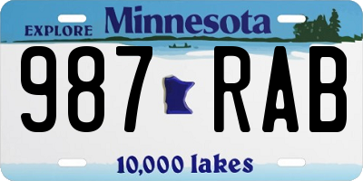 MN license plate 987RAB