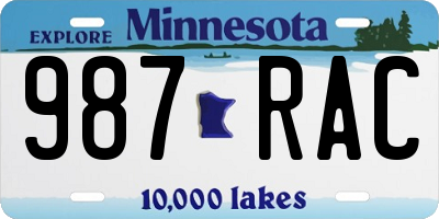 MN license plate 987RAC