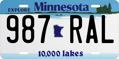 MN license plate 987RAL