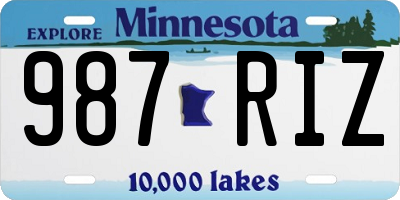 MN license plate 987RIZ