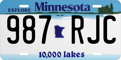 MN license plate 987RJC