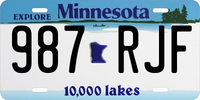 MN license plate 987RJF
