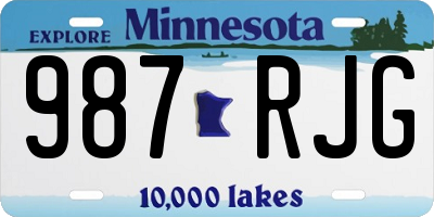 MN license plate 987RJG