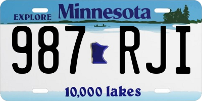 MN license plate 987RJI