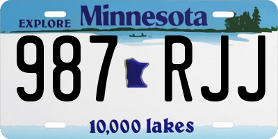 MN license plate 987RJJ