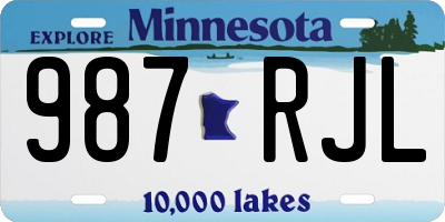 MN license plate 987RJL