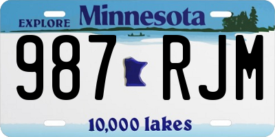 MN license plate 987RJM