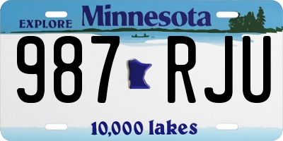MN license plate 987RJU