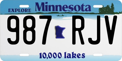 MN license plate 987RJV
