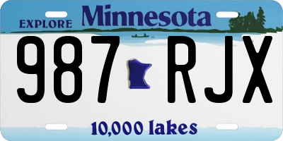 MN license plate 987RJX