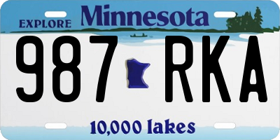 MN license plate 987RKA