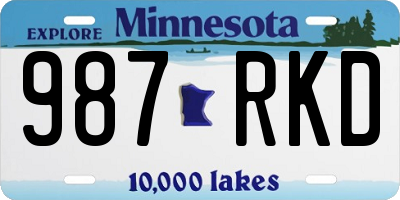 MN license plate 987RKD