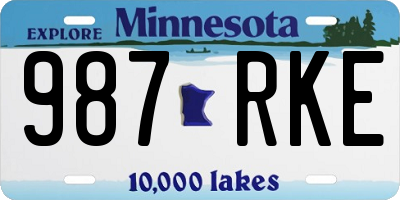 MN license plate 987RKE
