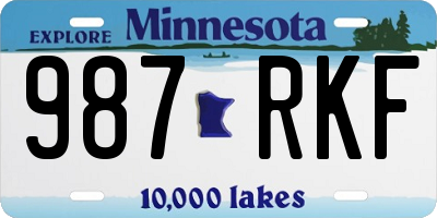 MN license plate 987RKF