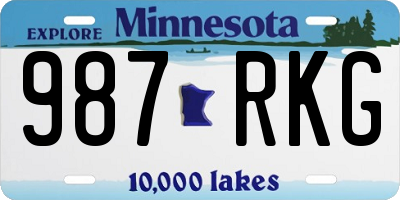 MN license plate 987RKG