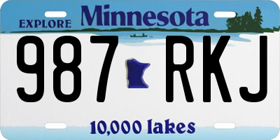 MN license plate 987RKJ