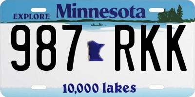 MN license plate 987RKK