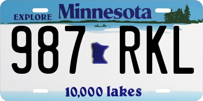 MN license plate 987RKL
