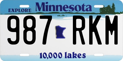 MN license plate 987RKM