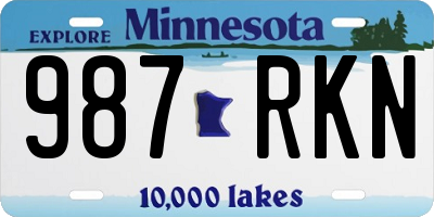 MN license plate 987RKN