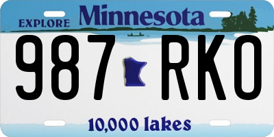 MN license plate 987RKO