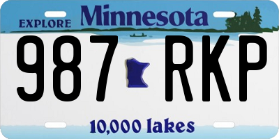 MN license plate 987RKP