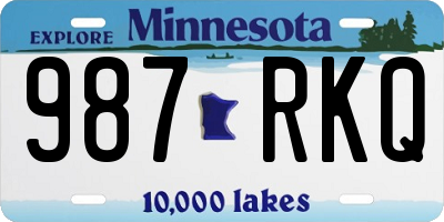 MN license plate 987RKQ