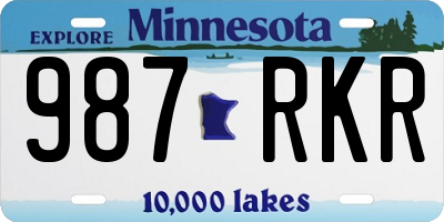 MN license plate 987RKR