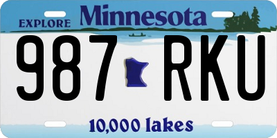 MN license plate 987RKU