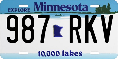 MN license plate 987RKV