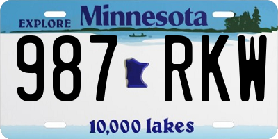 MN license plate 987RKW