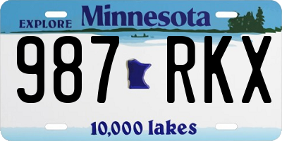 MN license plate 987RKX