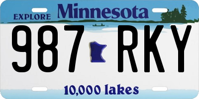 MN license plate 987RKY