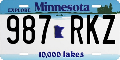 MN license plate 987RKZ