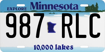 MN license plate 987RLC