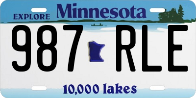 MN license plate 987RLE