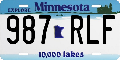 MN license plate 987RLF